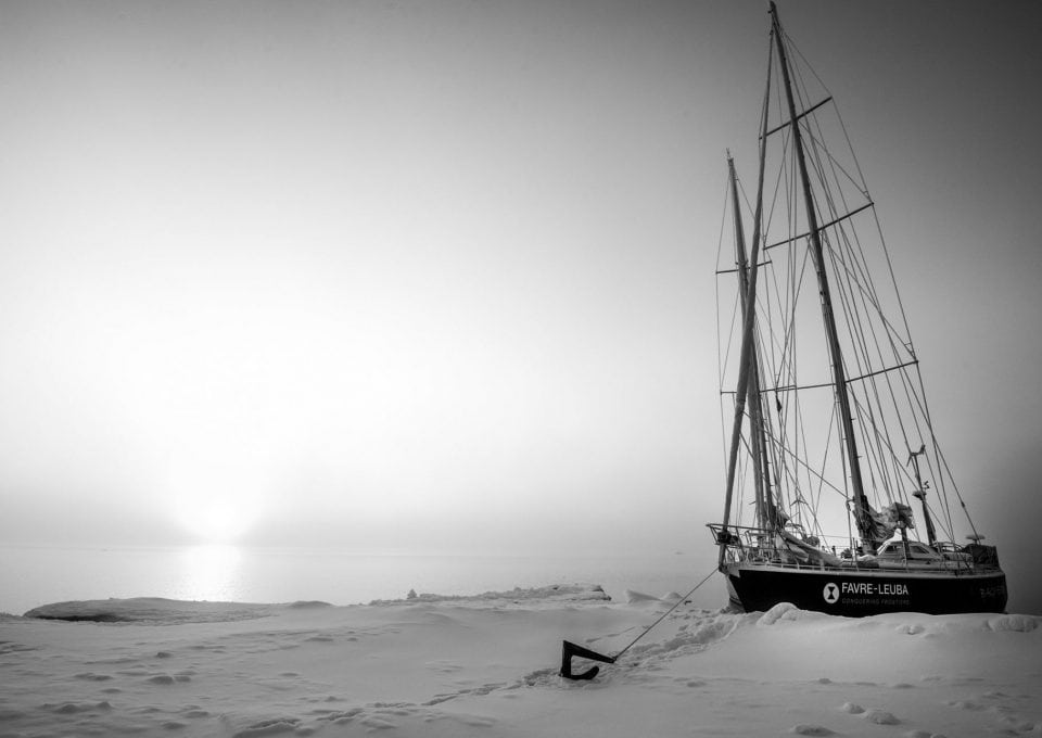 Artic Mission boat, anchor, sea ice
