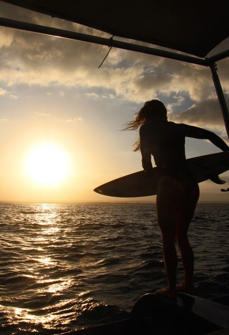surfing in Madagascar sunset surf