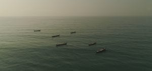 Saiko Ghana Environmental Justice Foundation canoes at sea